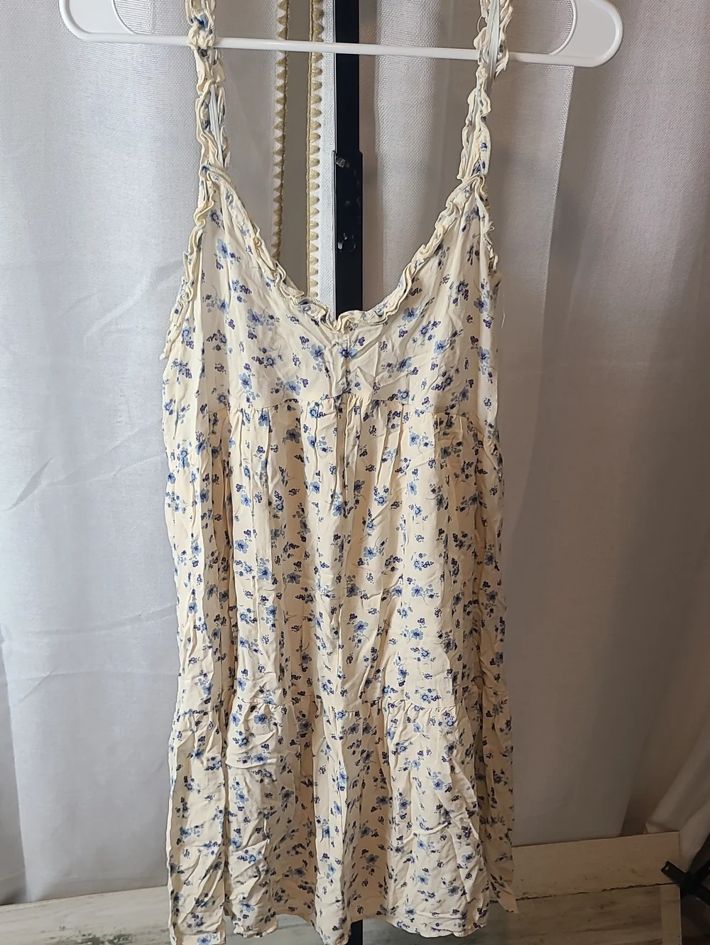 Altar'd Statecream- Navy Floral Mini Dress Size Med. - Picture 2 of 7